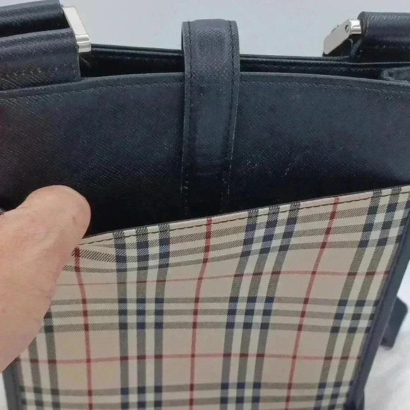 Burberry Nova Check Shoulder Bag Messenger Bag Diagonal Black Brown Flap - Picture 5 of 10